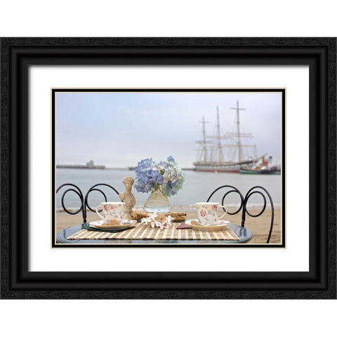 Dream Cafe Hyde St Pier - 33 Black Ornate Wood Framed Art Print with Double Matting by Blaustein, Alan
