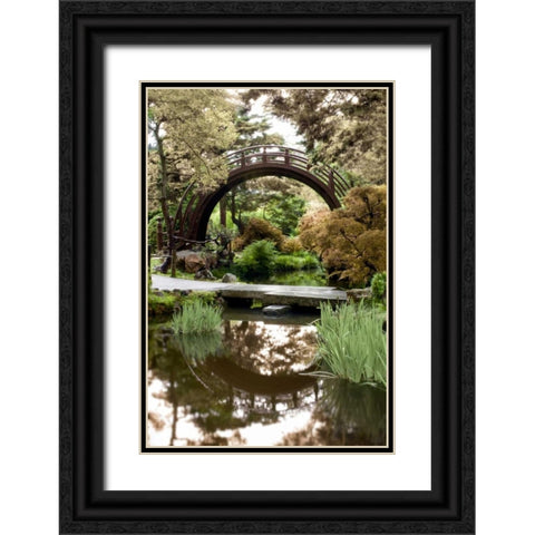 Japanese Bridge - 2 Black Ornate Wood Framed Art Print with Double Matting by Blaustein, Alan