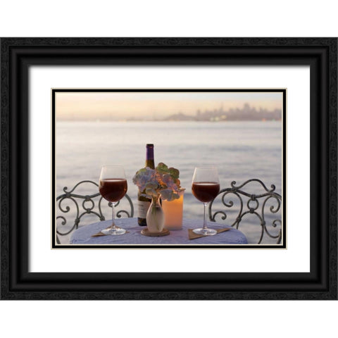 Dream Cafe Golden Gate Bridge - 71 Black Ornate Wood Framed Art Print with Double Matting by Blaustein, Alan