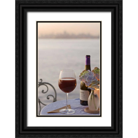Dream Cafe Golden Gate Bridge - 73 Black Ornate Wood Framed Art Print with Double Matting by Blaustein, Alan