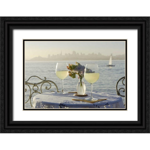 Dream Cafe Golden Gate Bridge - 75 Black Ornate Wood Framed Art Print with Double Matting by Blaustein, Alan