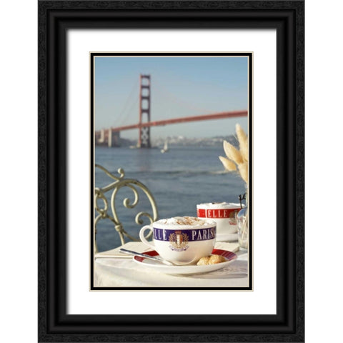 Dream Cafe Golden Gate Bridge - 76 Black Ornate Wood Framed Art Print with Double Matting by Blaustein, Alan