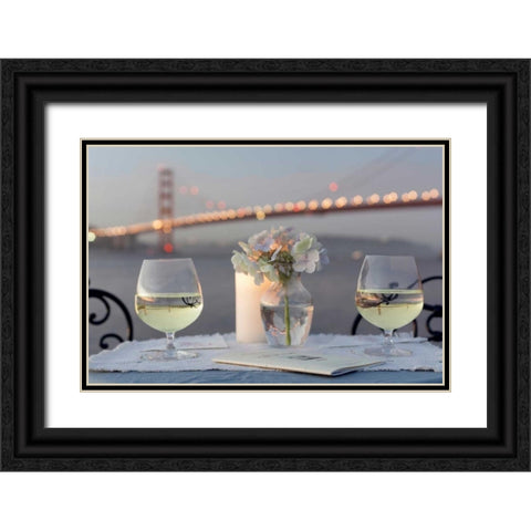 Dream Cafe Golden Gate Bridge - 79 Black Ornate Wood Framed Art Print with Double Matting by Blaustein, Alan
