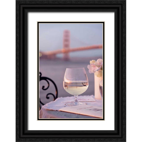 Dream Cafe Golden Gate Bridge - 80 Black Ornate Wood Framed Art Print with Double Matting by Blaustein, Alan