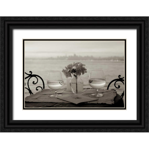 Dream Cafe Golden Gate Bridge - 84 Black Ornate Wood Framed Art Print with Double Matting by Blaustein, Alan