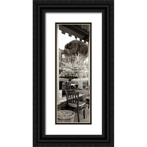 San Francisco Cafe Pano - 3 Black Ornate Wood Framed Art Print with Double Matting by Blaustein, Alan