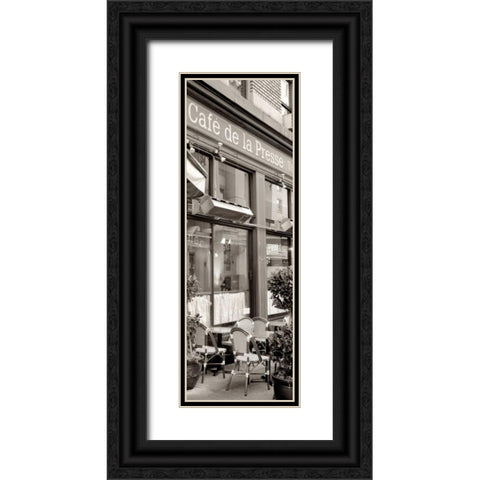 Cafe la Presse Pano - 1 Black Ornate Wood Framed Art Print with Double Matting by Blaustein, Alan