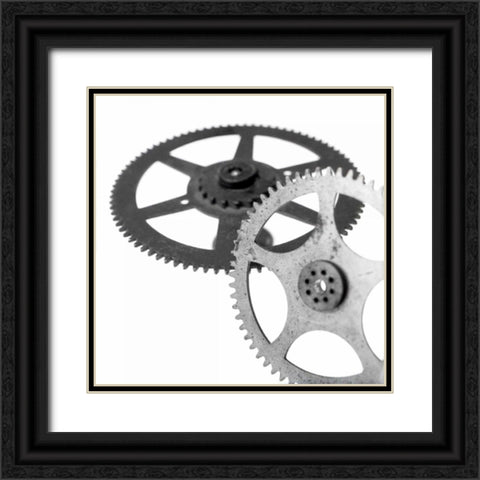 Retro- Gears - 1 Black Ornate Wood Framed Art Print with Double Matting by Blaustein, Alan