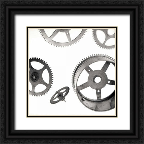 Retro- Gears - 4 Black Ornate Wood Framed Art Print with Double Matting by Blaustein, Alan