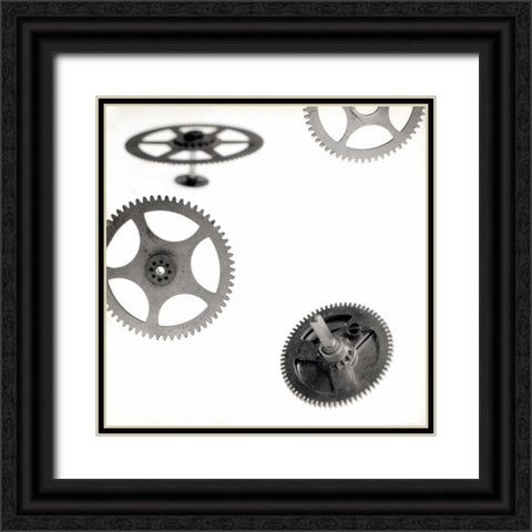 Retro- Gears - 5 Black Ornate Wood Framed Art Print with Double Matting by Blaustein, Alan