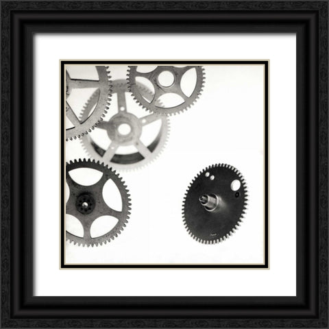 Retro- Gears - 7 Black Ornate Wood Framed Art Print with Double Matting by Blaustein, Alan