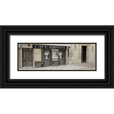 Cafe Espana Pano - 1 Black Ornate Wood Framed Art Print with Double Matting by Blaustein, Alan