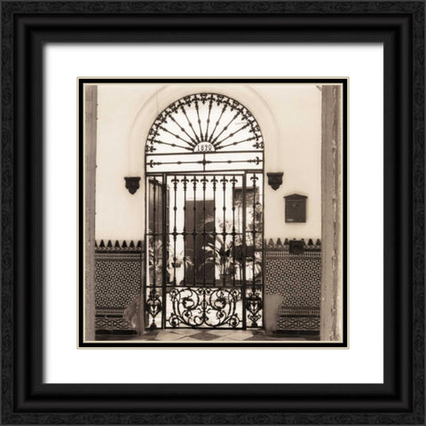 Patio de la Alameda Black Ornate Wood Framed Art Print with Double Matting by Blaustein, Alan