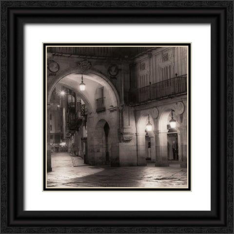 Plaza de la Mayor Black Ornate Wood Framed Art Print with Double Matting by Blaustein, Alan
