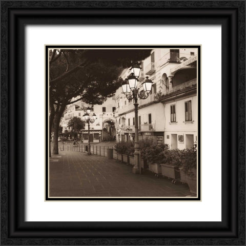 Strada Amalfi Black Ornate Wood Framed Art Print with Double Matting by Blaustein, Alan