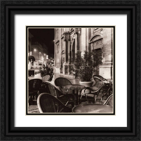 Cafe Avignon Black Ornate Wood Framed Art Print with Double Matting by Blaustein, Alan