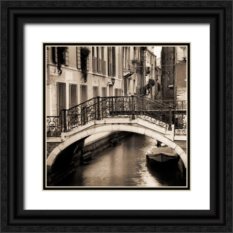 Ponti di Venezia No. 1 Black Ornate Wood Framed Art Print with Double Matting by Blaustein, Alan