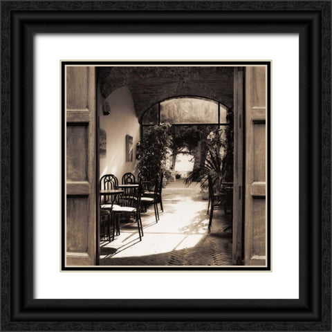 Caffe Spello Black Ornate Wood Framed Art Print with Double Matting by Blaustein, Alan