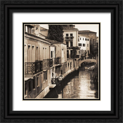 Ponti di Venezia No. 4 Black Ornate Wood Framed Art Print with Double Matting by Blaustein, Alan