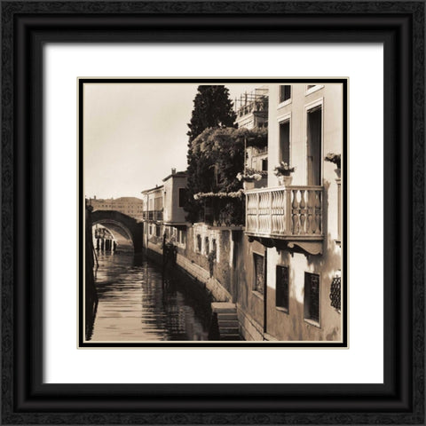 Ponti di Venezia No. 5 Black Ornate Wood Framed Art Print with Double Matting by Blaustein, Alan