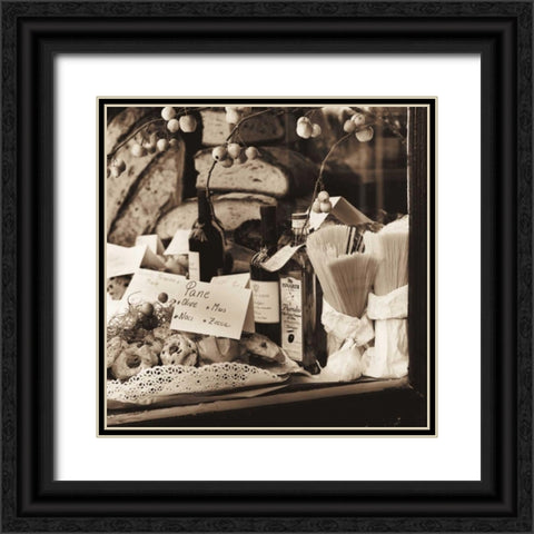 Pasta Pane e Vino Black Ornate Wood Framed Art Print with Double Matting by Blaustein, Alan