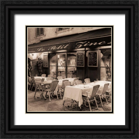 Le Petit Zinc Black Ornate Wood Framed Art Print with Double Matting by Blaustein, Alan