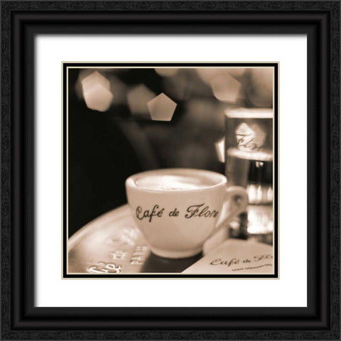 Cafe St. Germain des Pres Black Ornate Wood Framed Art Print with Double Matting by Blaustein, Alan