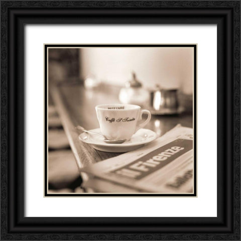 Caffe Firenze Black Ornate Wood Framed Art Print with Double Matting by Blaustein, Alan