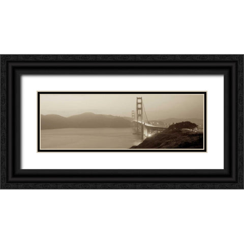 Bridge Illuminated Black Ornate Wood Framed Art Print with Double Matting by Blaustein, Alan
