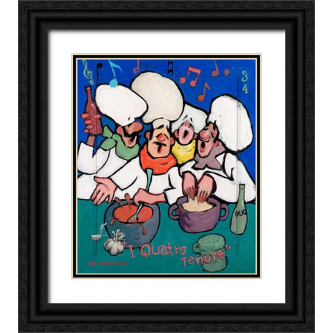 I Quatro Tenore Black Ornate Wood Framed Art Print with Double Matting by Bentley, Robert Dewar