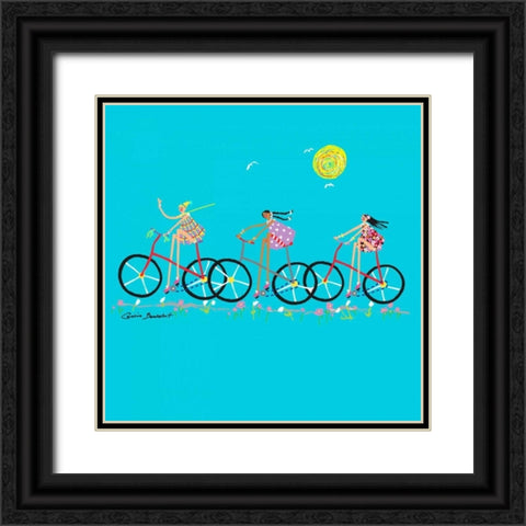 Tour de Girls Black Ornate Wood Framed Art Print with Double Matting by Benchetrit, Caroline
