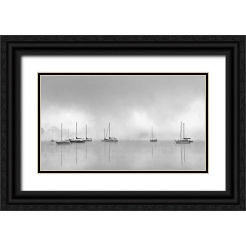 Hoist the Sails Black Ornate Wood Framed Art Print with Double Matting by Bell, Nicholas