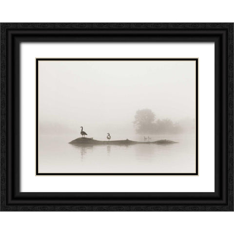 Melton Lake Black Ornate Wood Framed Art Print with Double Matting by Bell, Nicholas