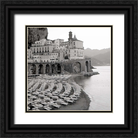 Ombrellone da Spiaggia Black Ornate Wood Framed Art Print with Double Matting by Blaustein, Alan