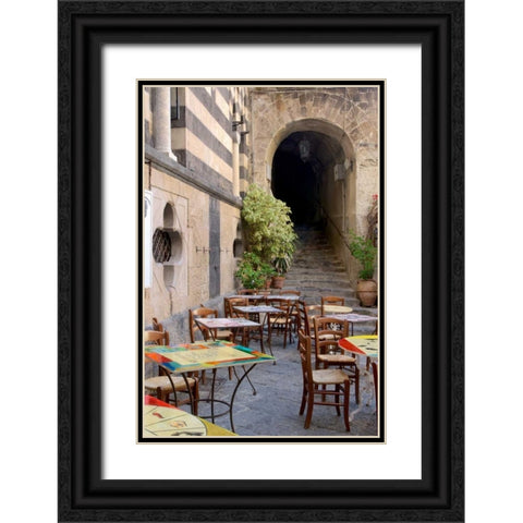Caffe Amalfi Black Ornate Wood Framed Art Print with Double Matting by Blaustein, Alan