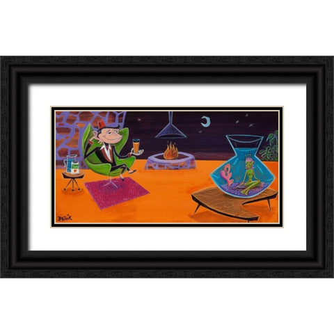 Sea Monkey Black Ornate Wood Framed Art Print with Double Matting by Beatnik (Graeme Mckim)