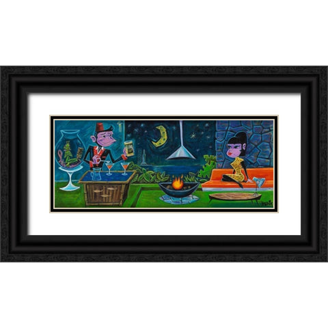 Tang Time Black Ornate Wood Framed Art Print with Double Matting by Beatnik (Graeme Mckim)