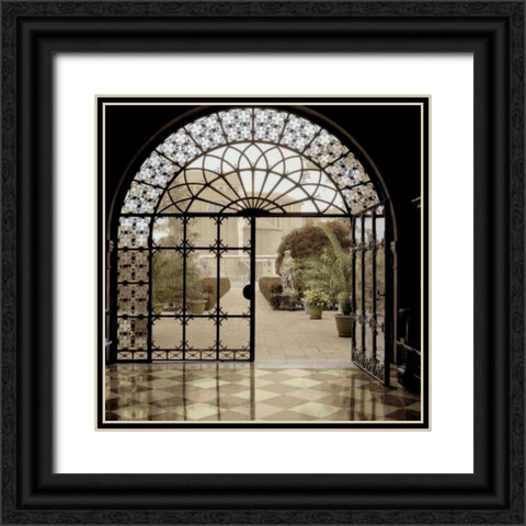 Courtyard in Venezia Black Ornate Wood Framed Art Print with Double Matting by Blaustein, Alan