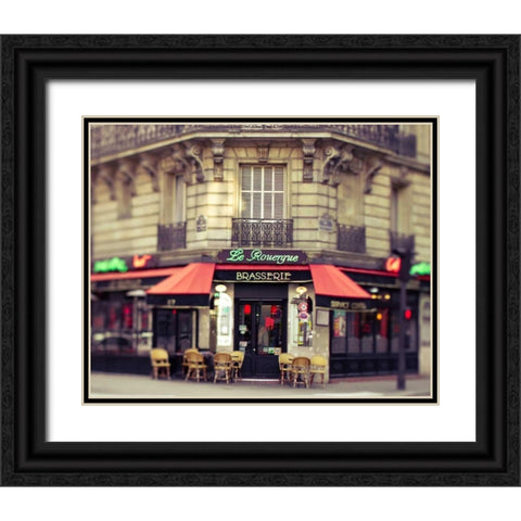 Paris La Rouerge Black Ornate Wood Framed Art Print with Double Matting by Bevan, Keri