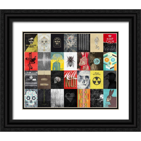 Death Skulls Black Ornate Wood Framed Art Print with Double Matting by Beer, Hannes