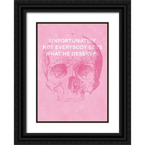 Unfortunately Not Everybody Gets What He Deserves Black Ornate Wood Framed Art Print with Double Matting by Beer, Hannes