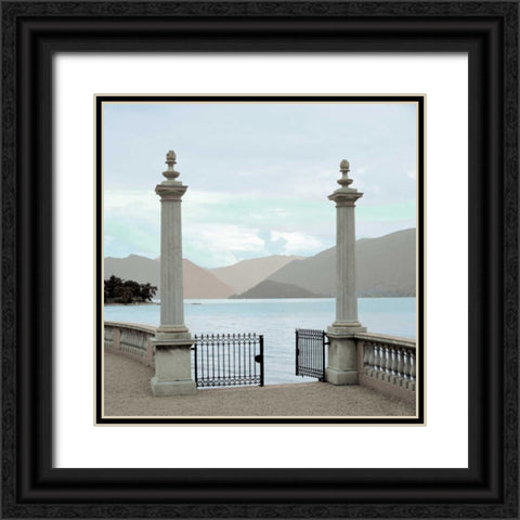 Harbor Garden Gates Black Ornate Wood Framed Art Print with Double Matting by Blaustein, Alan