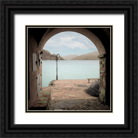 Lakeside Portal Promenade Black Ornate Wood Framed Art Print with Double Matting by Blaustein, Alan