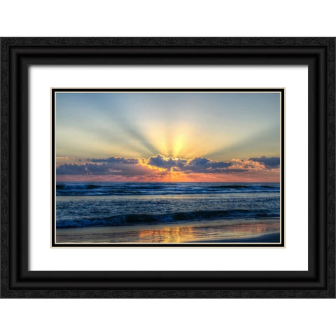 Radiant Dawn Black Ornate Wood Framed Art Print with Double Matting by Burdick, Chuck