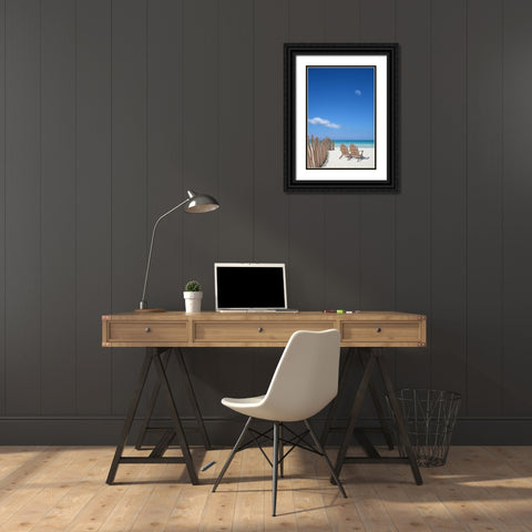 Chairs under the Moon Black Ornate Wood Framed Art Print with Double Matting by Bay, Noah
