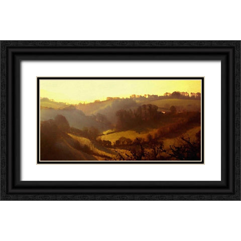 Misty Valley Black Ornate Wood Framed Art Print with Double Matting by Bay, Noah