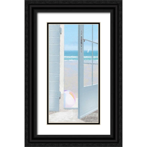 Beach Ball Black Ornate Wood Framed Art Print with Double Matting by Bay, Noah