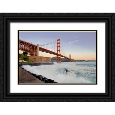Golden Gate Bridge at Dawn Black Ornate Wood Framed Art Print with Double Matting by Blaustein, Alan