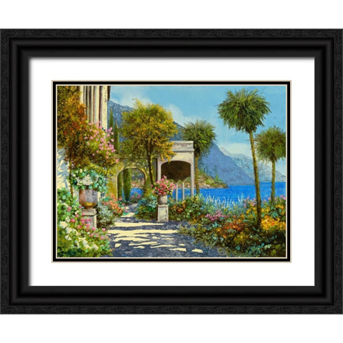 Passeggiata al Lago Black Ornate Wood Framed Art Print with Double Matting by Borelli, Guido
