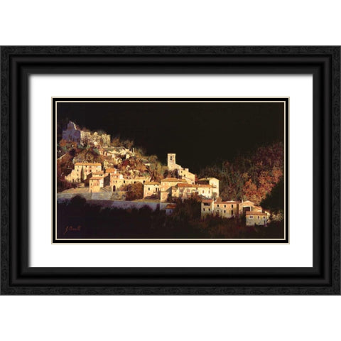 Paesaggio Scuro Black Ornate Wood Framed Art Print with Double Matting by Borelli, Guido